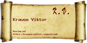 Krause Viktor névjegykártya